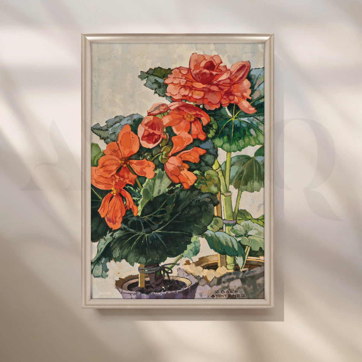 Orange Begonias Canvas Artwork – Asha Art Studio – Image 4