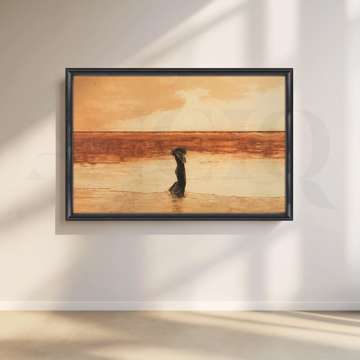 Solitary Shore at Dusk Canvas Artwork – Asha Art Studio – Image 3