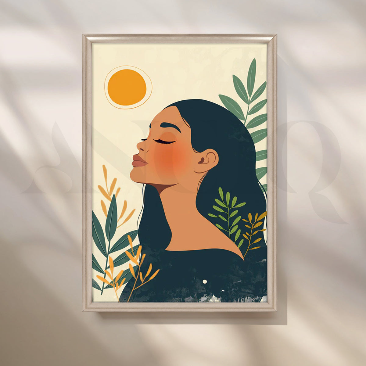 Sunlit Serenity Canvas Painting for Bedroom – Asha Art Studio – Image 4