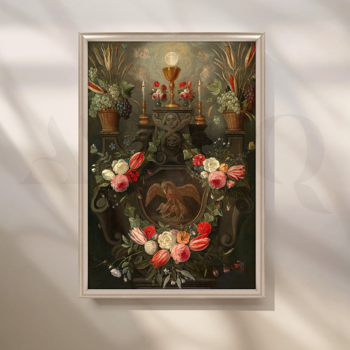 Floral Emblem of Devotion Canvas Artwork – Asha Art Studio – Image 4