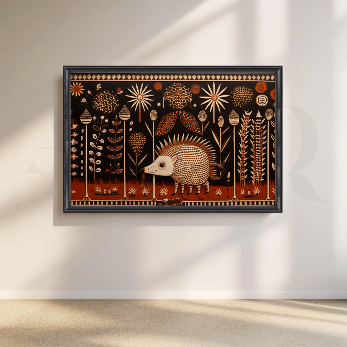Hedgehog in Bloom Canvas Artwork – Asha Art Studio – Image 3