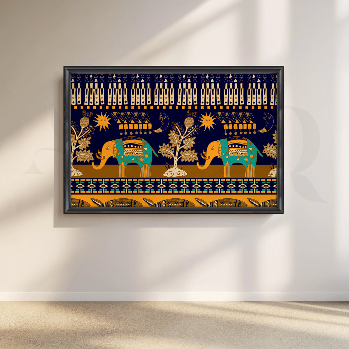 Royal Elephants Canvas Artwork for Bedroom – Asha Art Studio – Image 3
