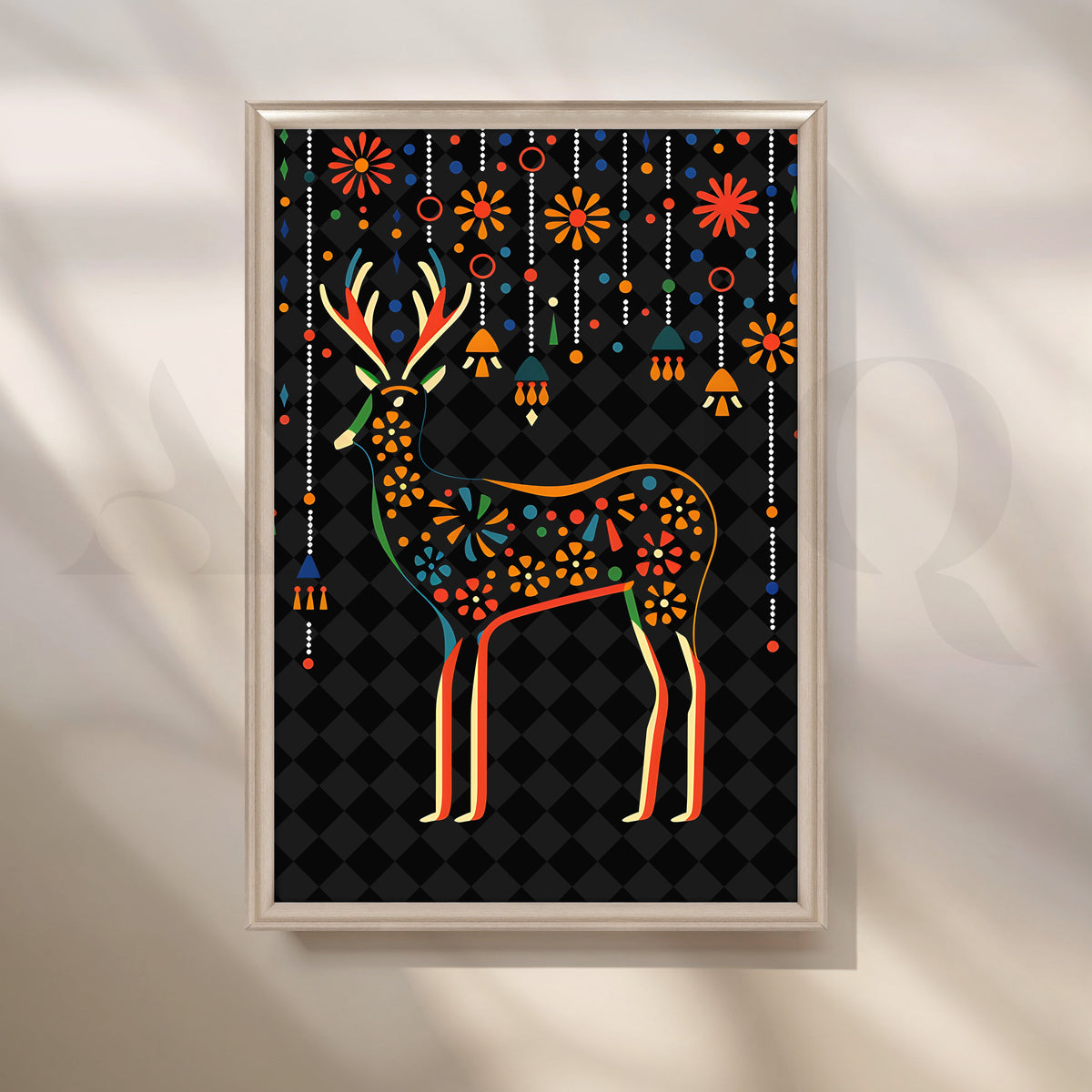 Floral Deer Canvas Artwork – Asha Art Studio – Image 4
