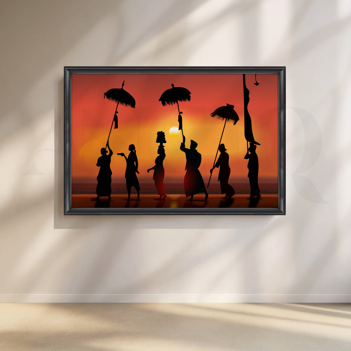 Cultural Sunset Parade Canvas Artwork – Asha Art Studio – Image 3