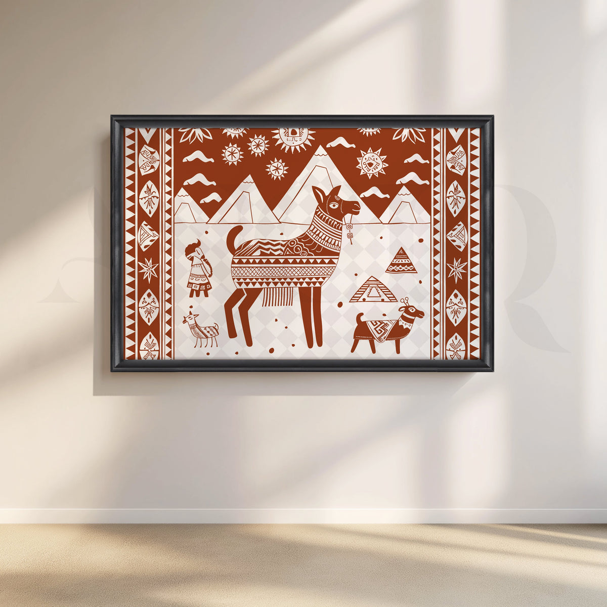 Mountain Llamas Canvas Artwork – Asha Art Studio – Image 3