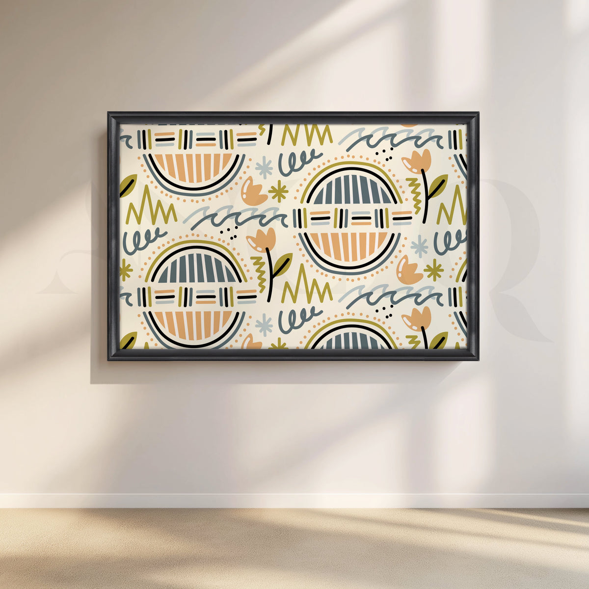 Playful Geometry Canvas Artwork – Asha Art Studio – Image 3