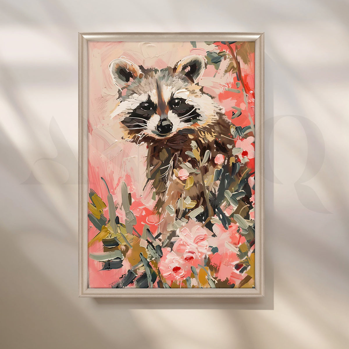 Garden Raccoon Canvas Painting for Kids’ Room – Asha Art Studio – Image 4