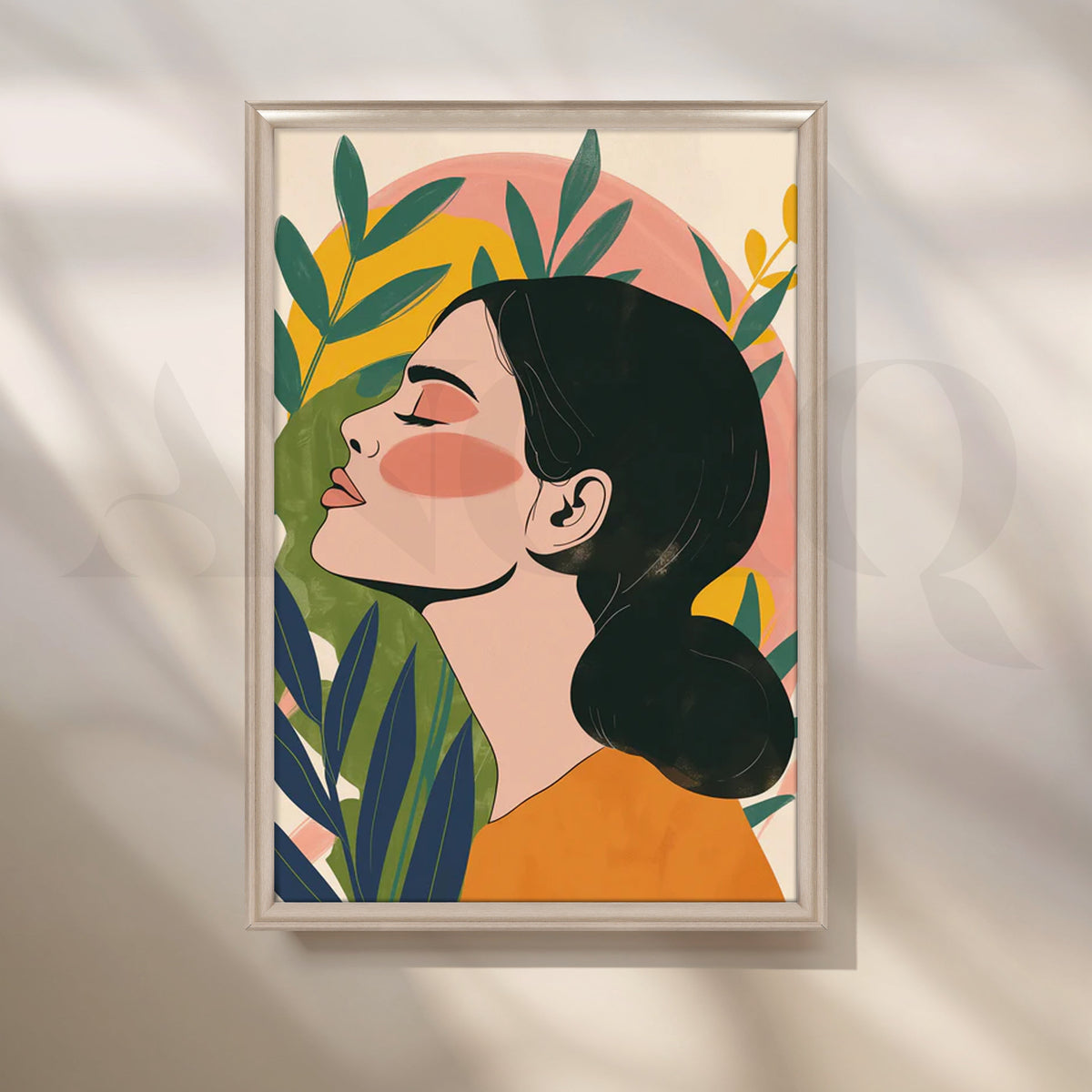 Pastel Botanica Muse Canvas Painting for Study Room – Asha Art Studio – Image 4
