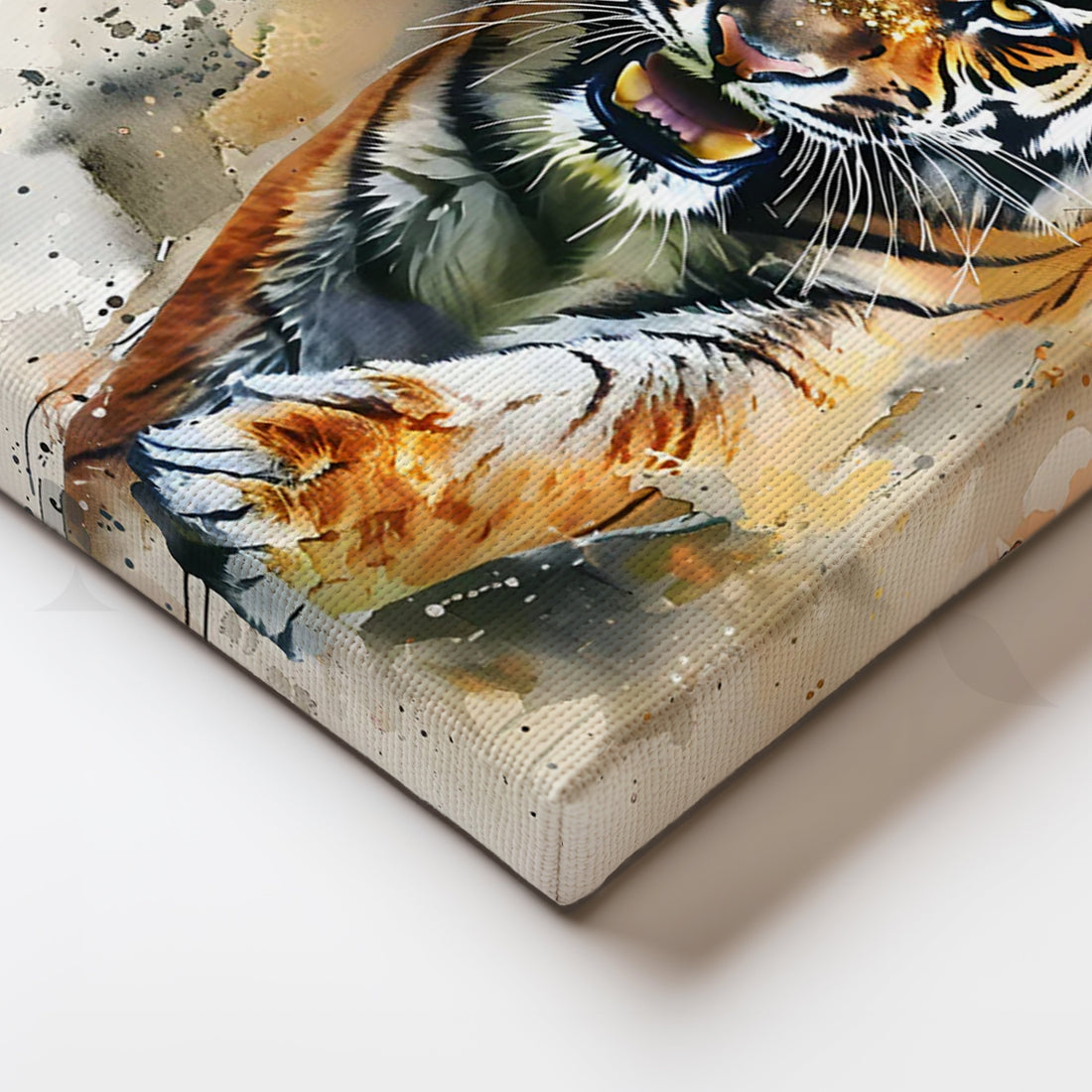 Wild Tiger Charge Canvas Painting for Living Room – Asha Art Studio