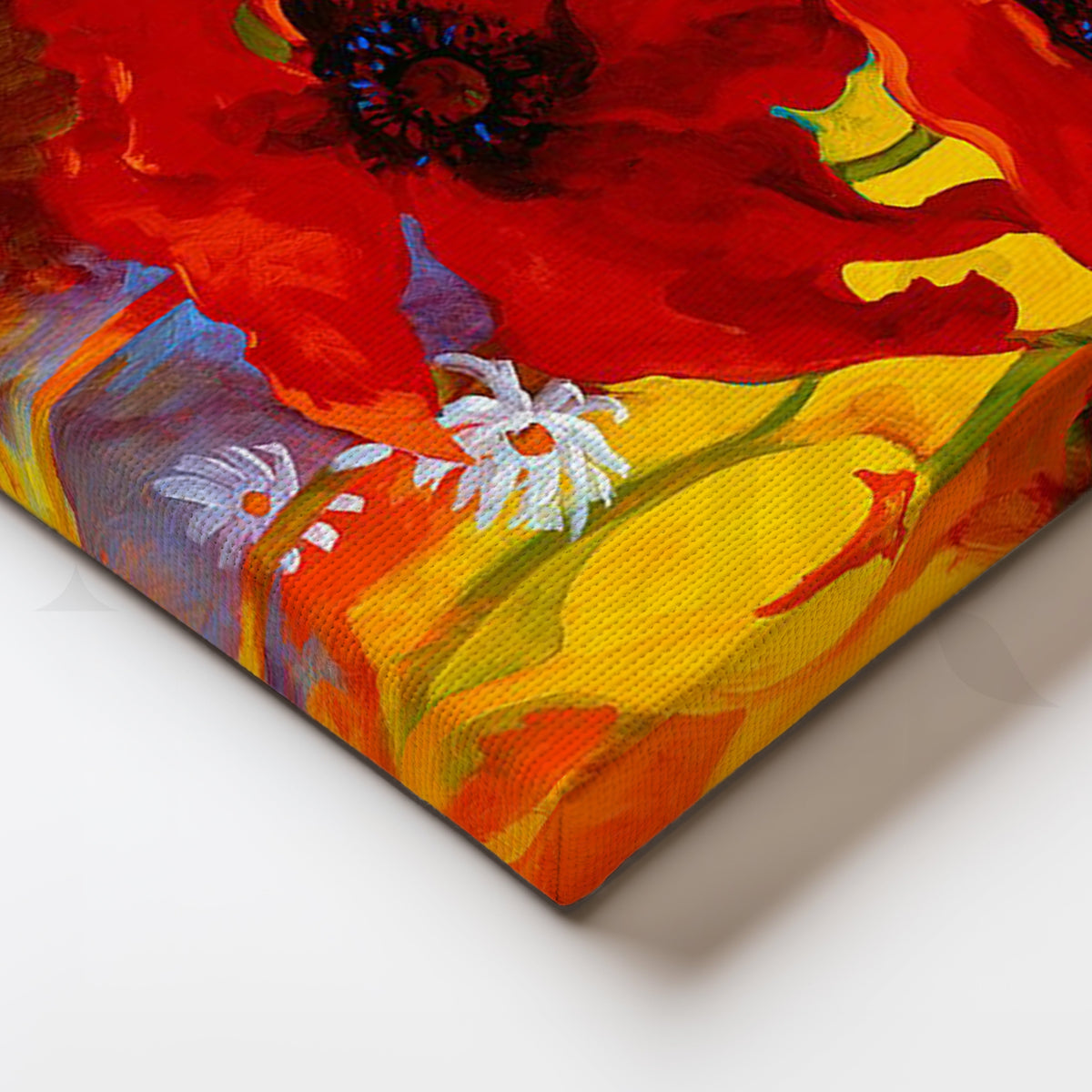 Crimson Bloomscape Canvas Artwork – Asha Art Studio – Image 2