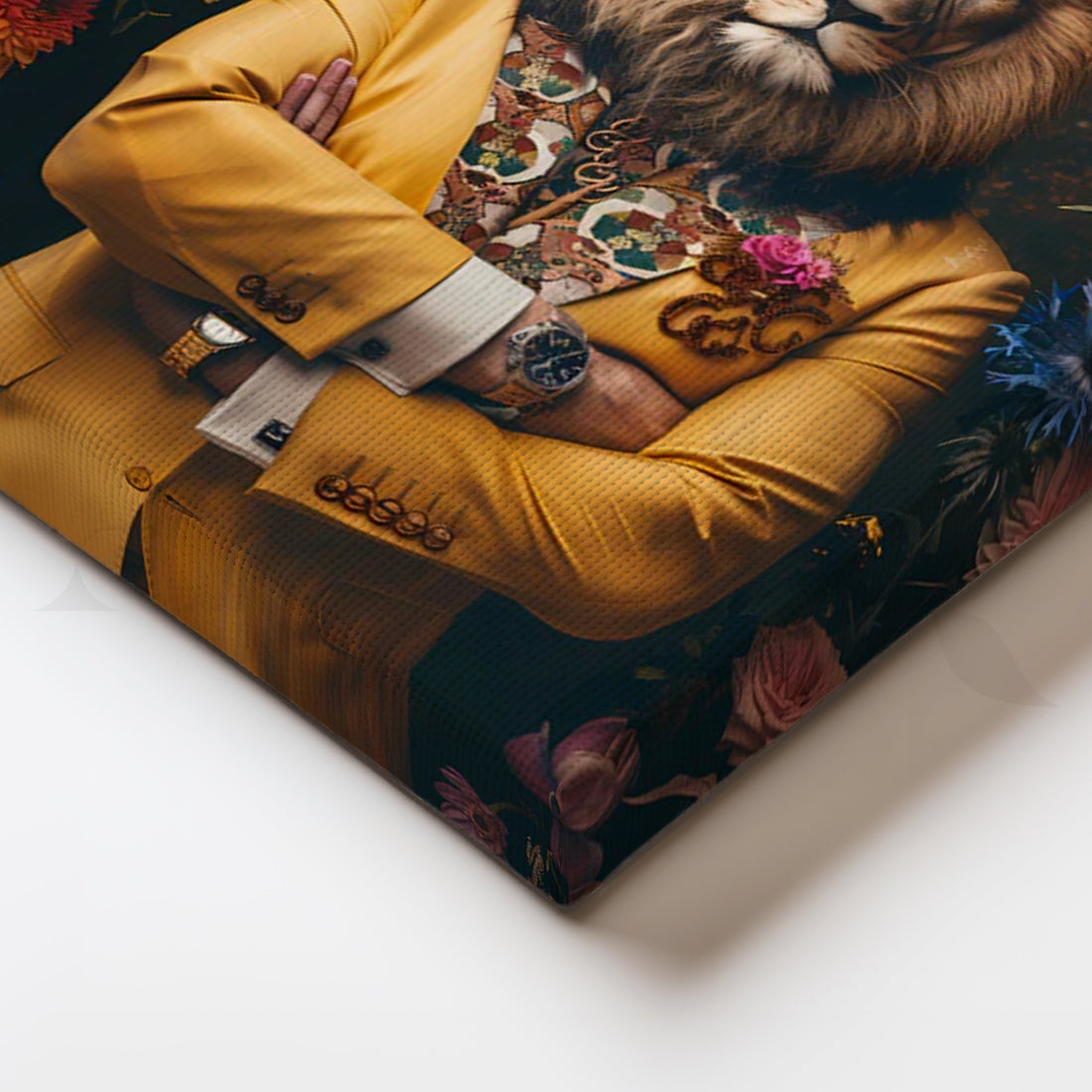 The Dapper Lion Canvas Painting for Eclectic Study – Asha Art Studio