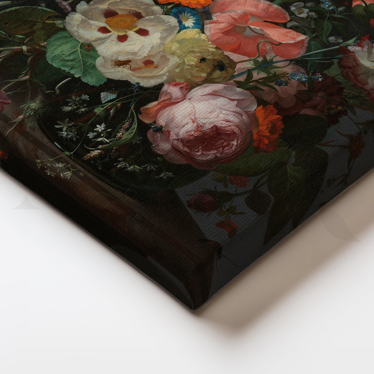 Dark Floral Elegance Canvas Artwork – Asha Art Studio – Image 2