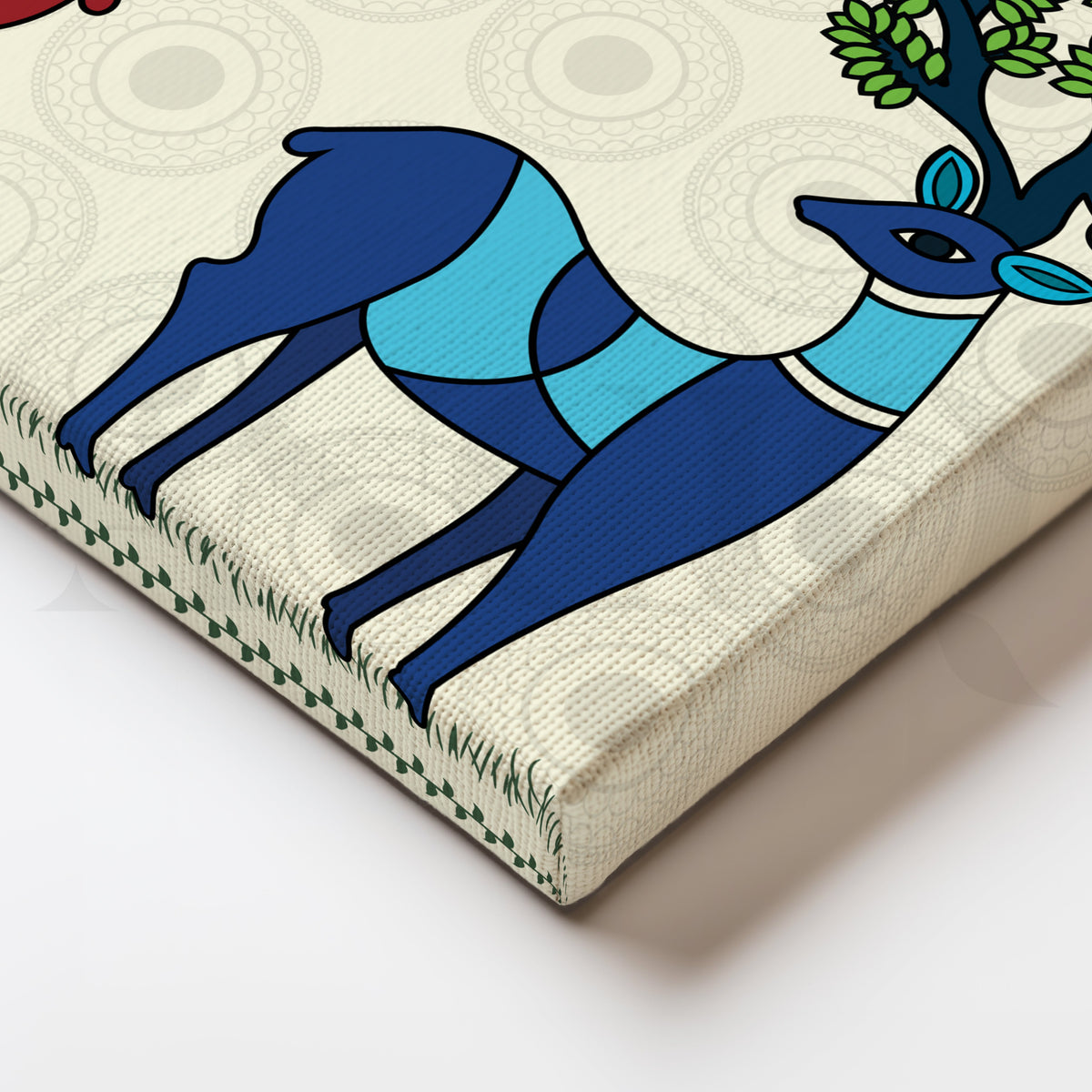 Dual Deer Harmony Canvas Artwork – Asha Art Studio – Image 2
