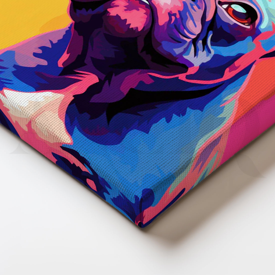 Neon Frenchie Pop Canvas Painting for Game Room or Teen Bedroom – Asha Art Studio