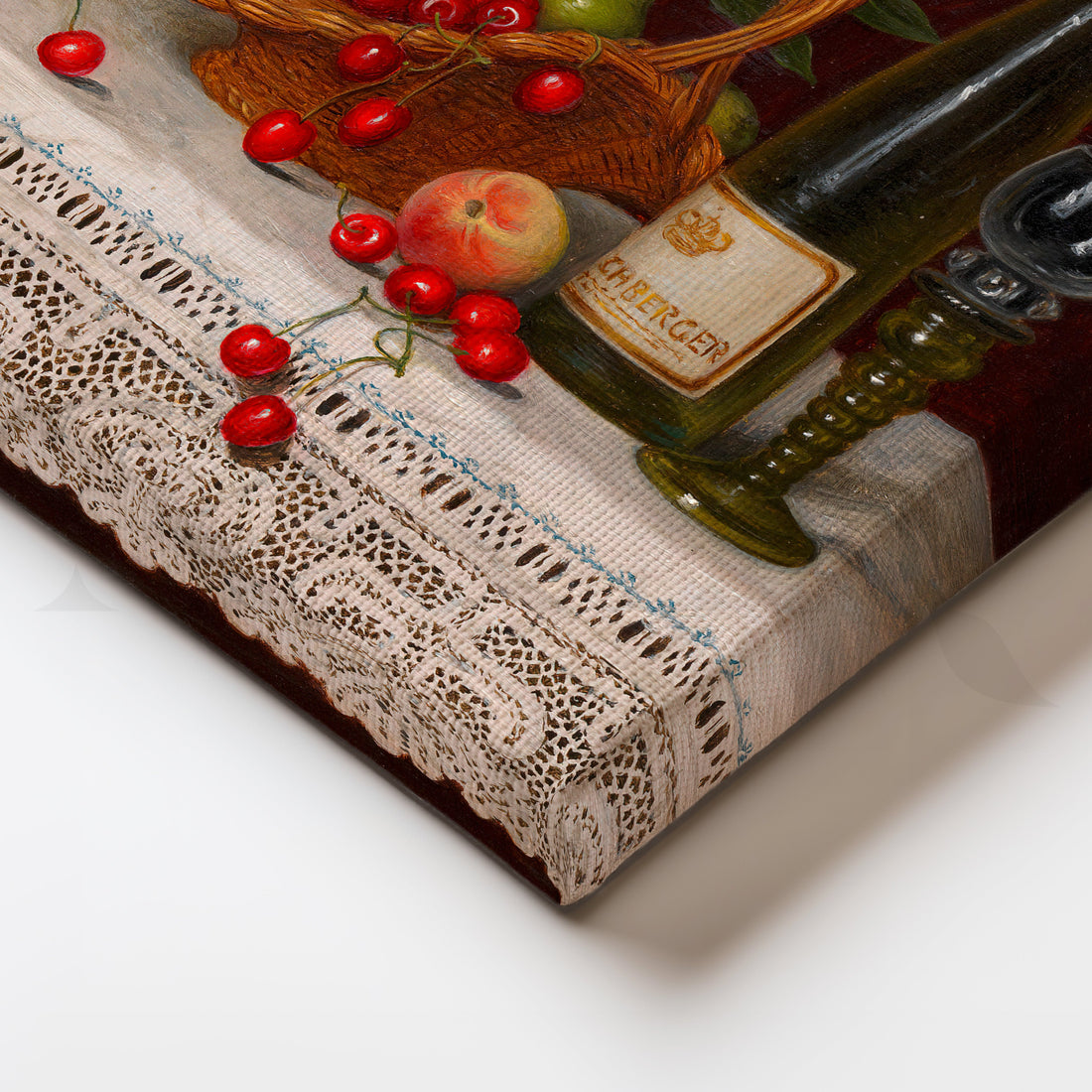 Wine and Cherries Still Life Canvas Artwork – Asha Art Studio