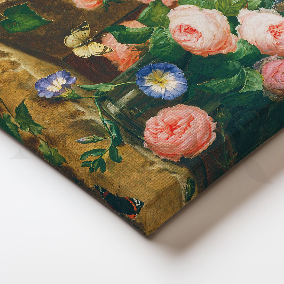 Blossoming Roses and Butterflies Canvas Artwork – Asha Art Studio