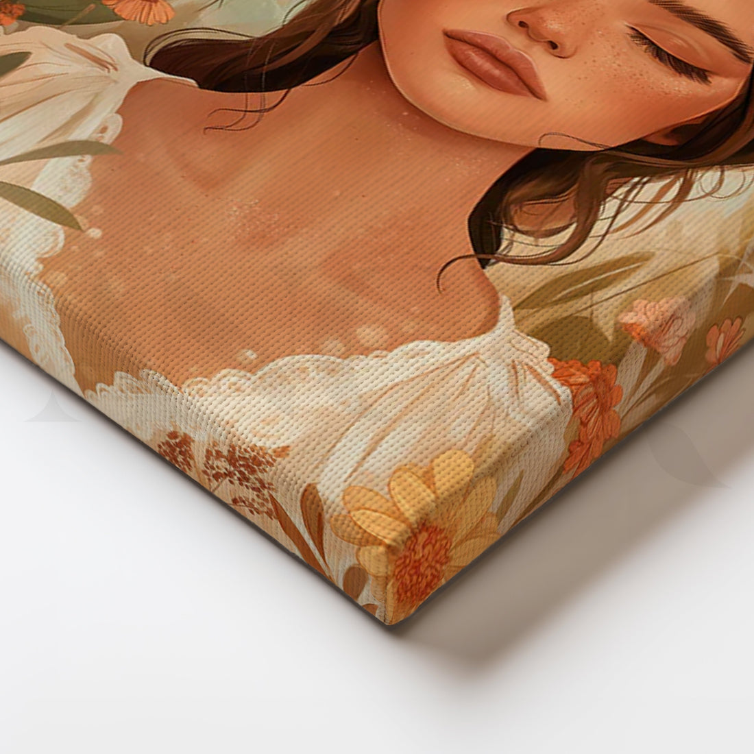 Golden Meadow Muse Canvas Painting for Serene Bedrooms – Asha Art Studio