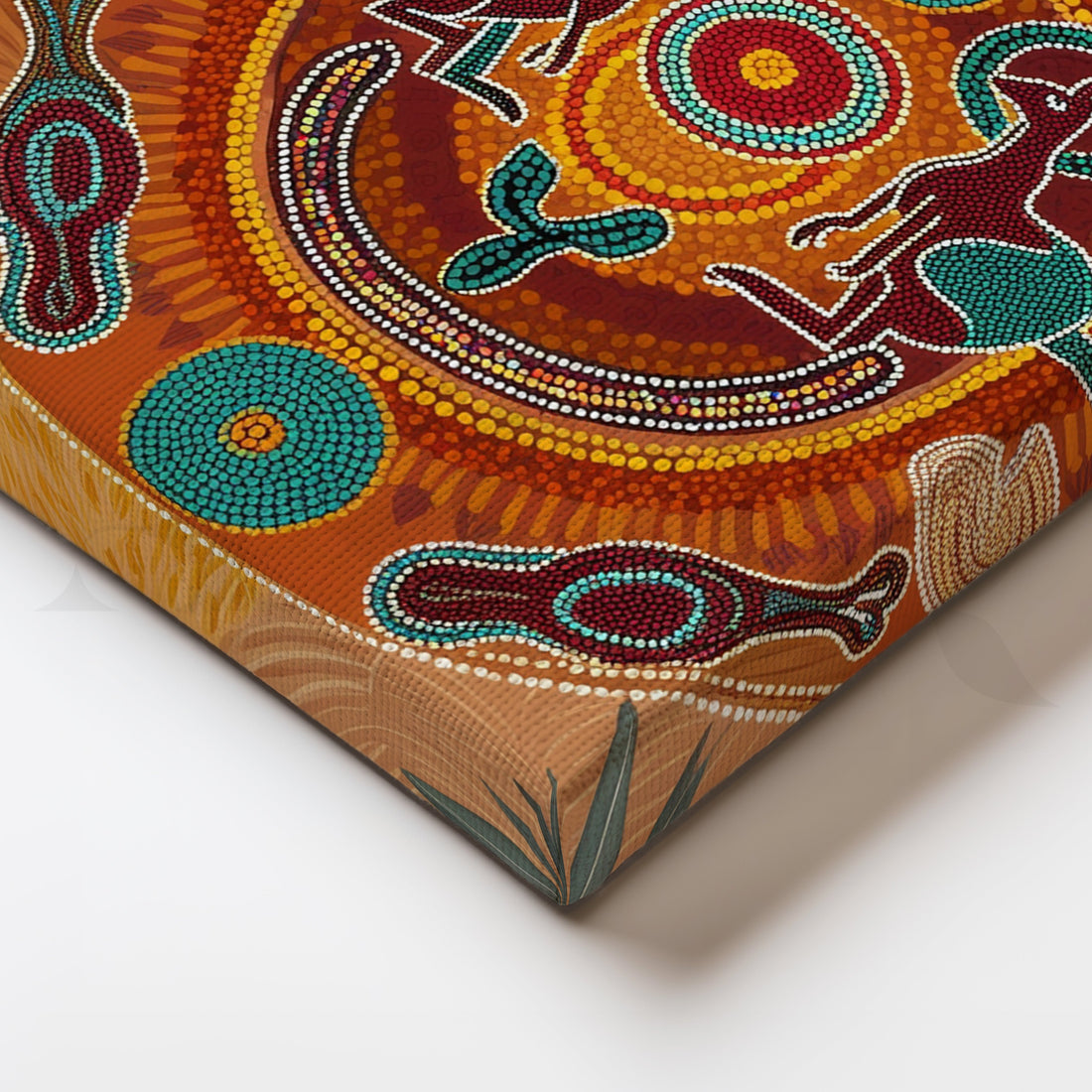 Circle of Earth Spirits Canvas Artwork – Asha Art Studio