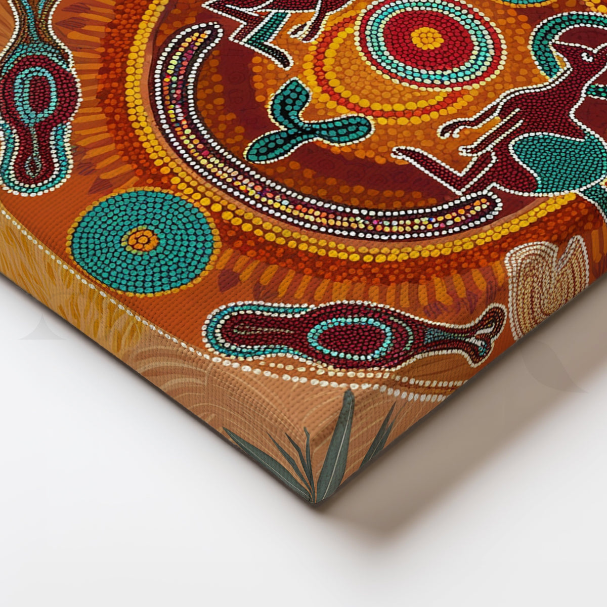 Circle of Earth Spirits Canvas Artwork – Asha Art Studio – Image 2