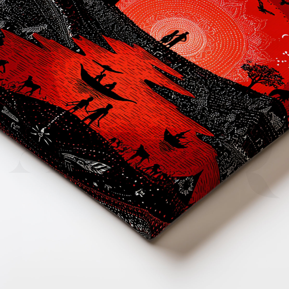 Crimson River Festival Canvas Artwork – Asha Art Studio – Image 2
