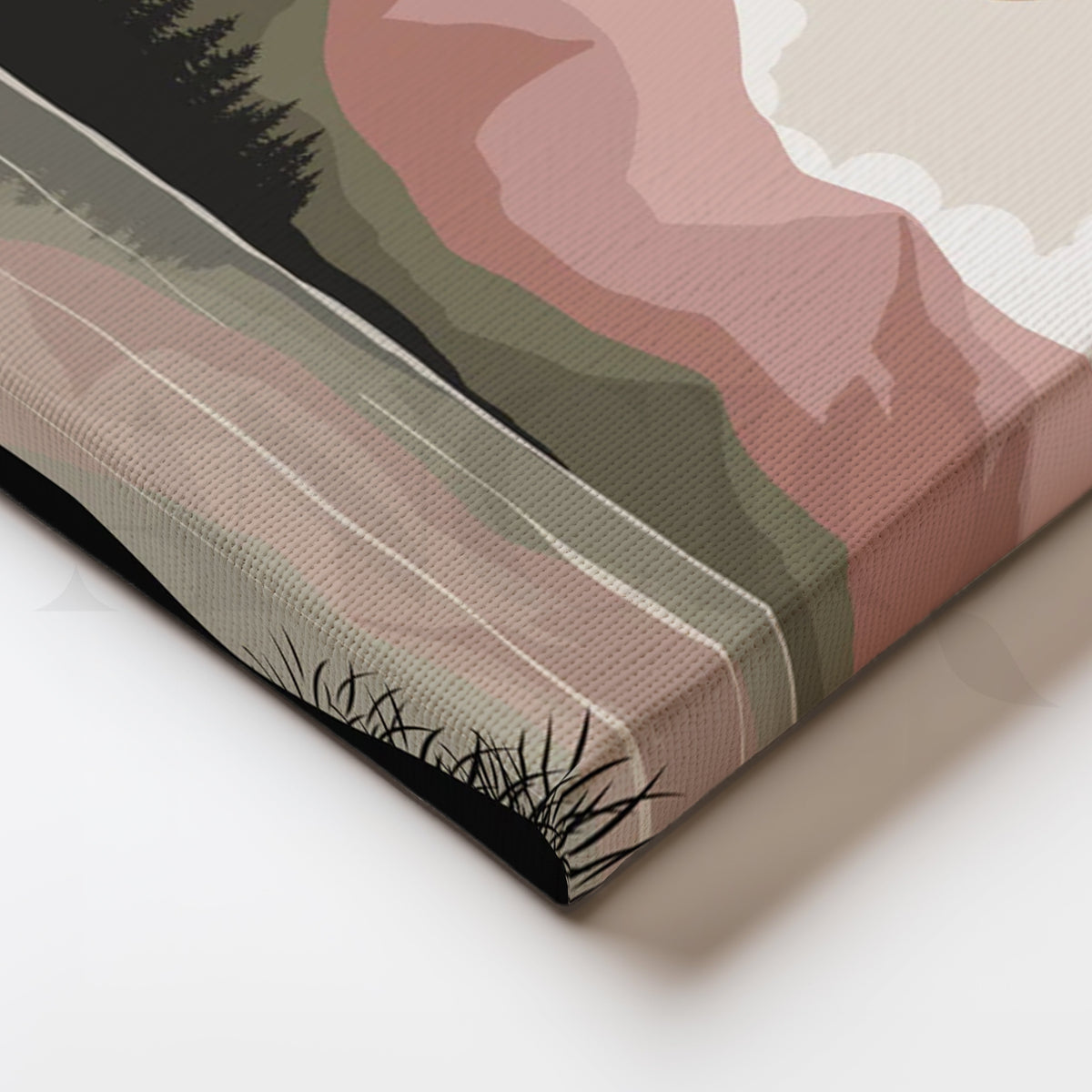Blush Lake Peaks Canvas Artwork – Asha Art Studio – Image 2