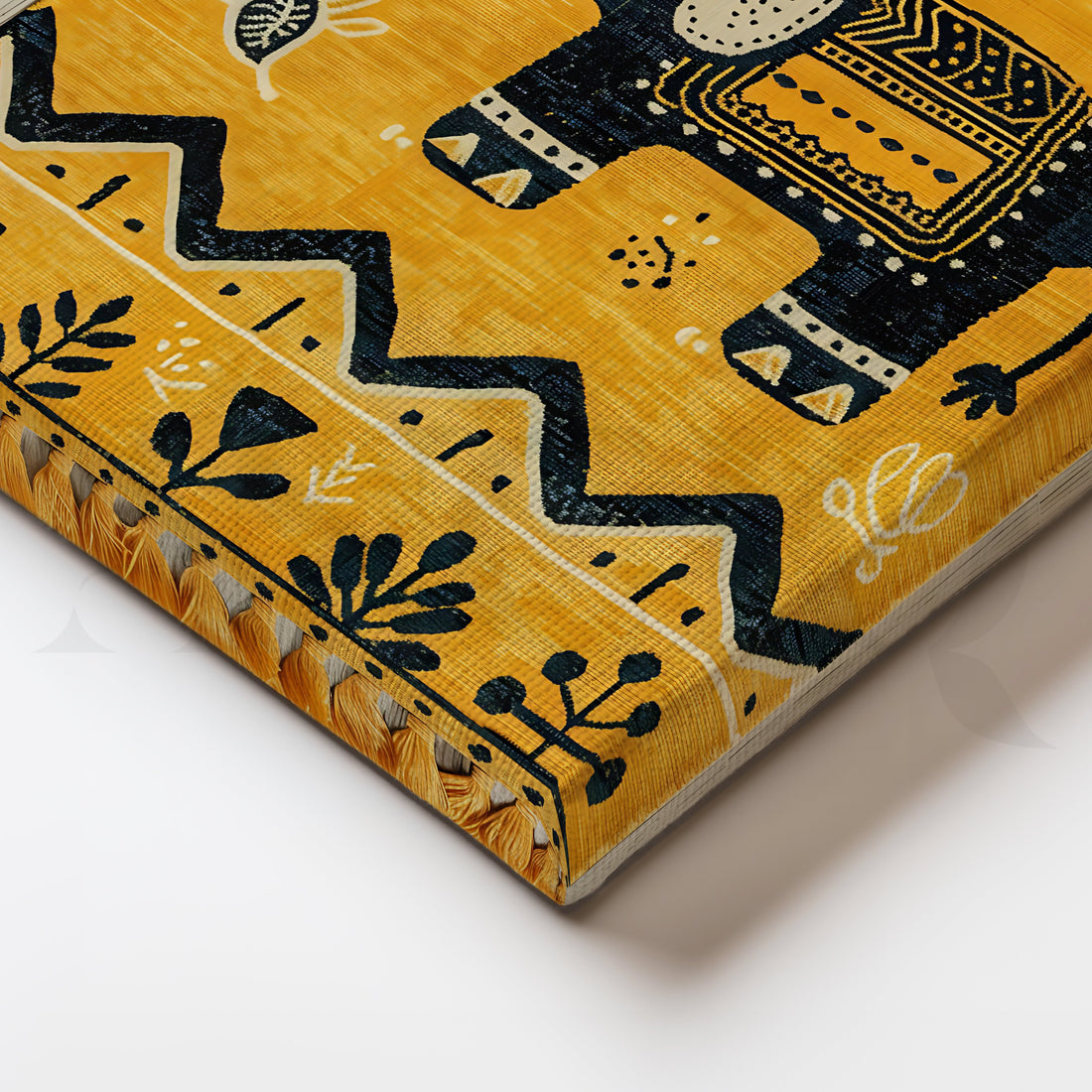Golden Festive Elephant Canvas Artwork – Asha Art Studio