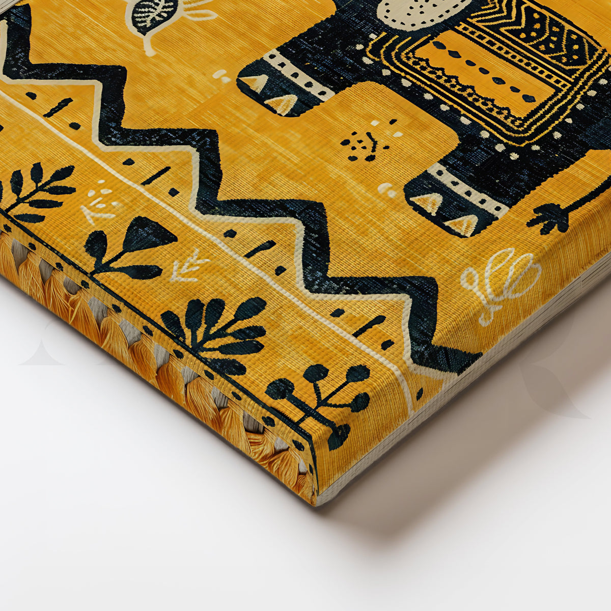 Golden Festive Elephant Canvas Artwork – Asha Art Studio – Image 2