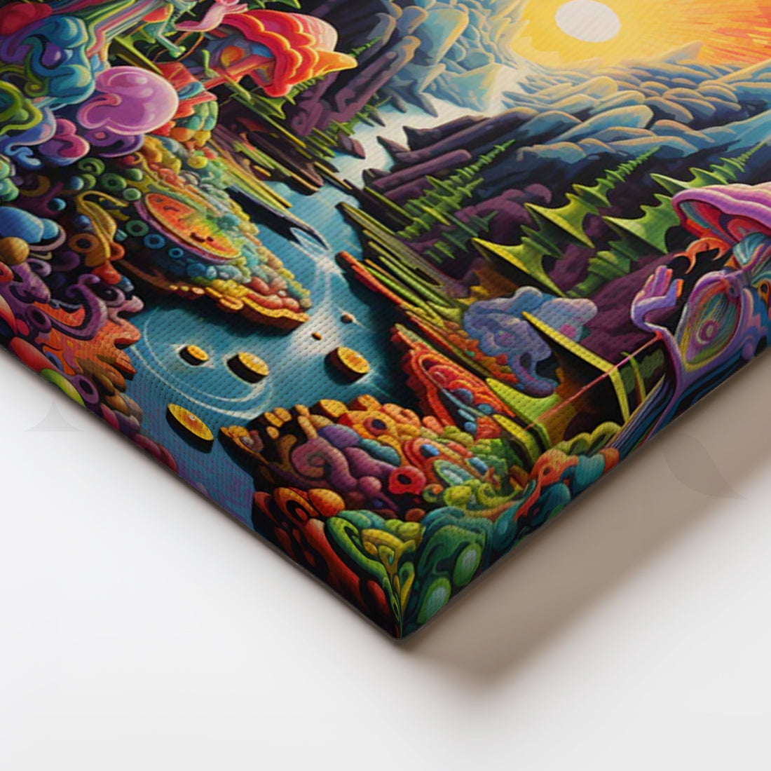 Psychedelic Sunrise Valley Canvas Painting for Living Room – Asha Art Studio