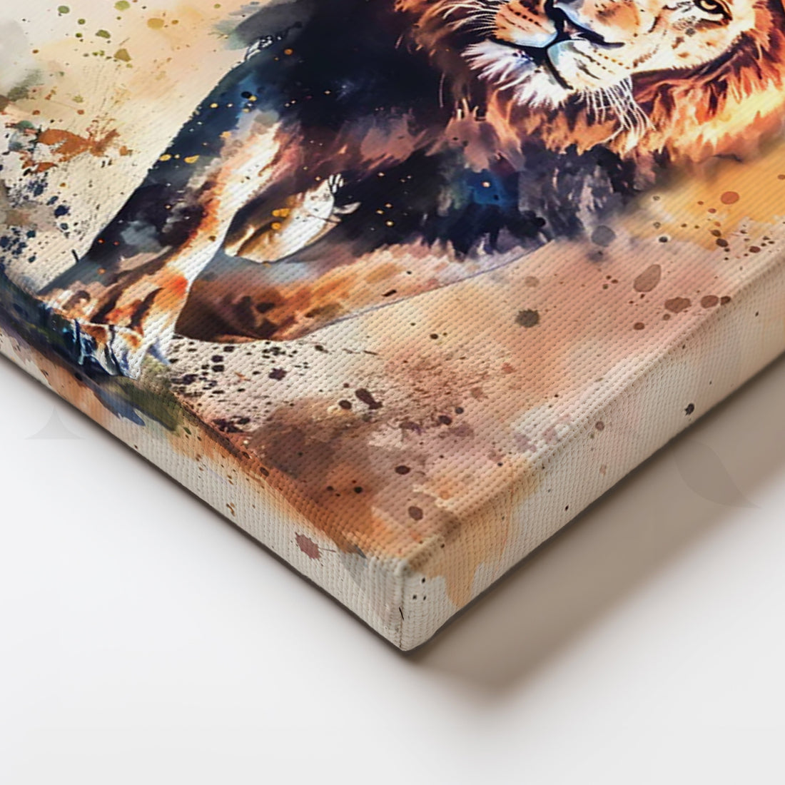 Majestic Lion Stride Canvas Painting for Office – Asha Art Studio