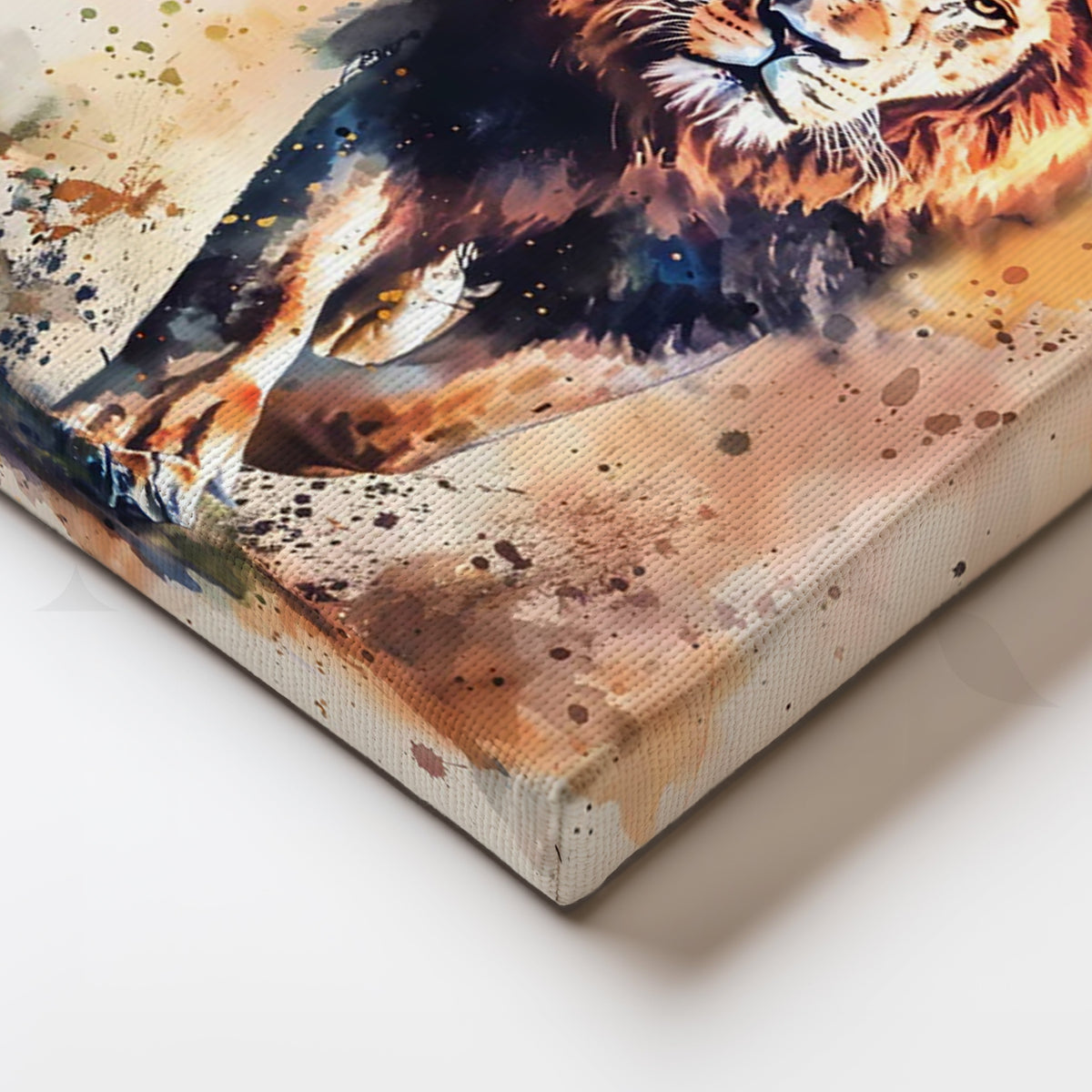 Majestic Lion Stride Canvas Painting for Office – Asha Art Studio – Image 2