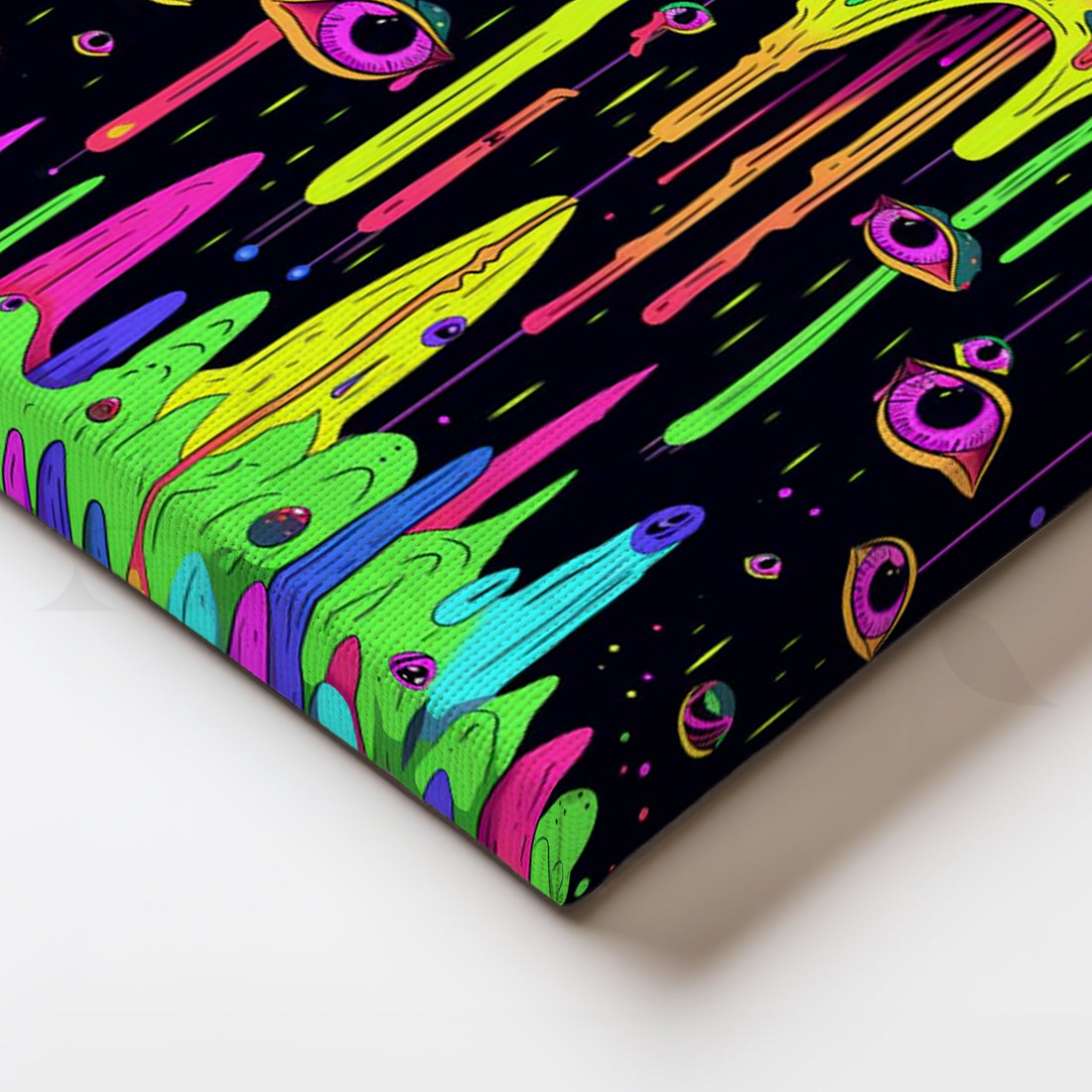 Psychedelic Drip Eye Canvas Painting for Music Studio or Dorm Room – Asha Art Studio