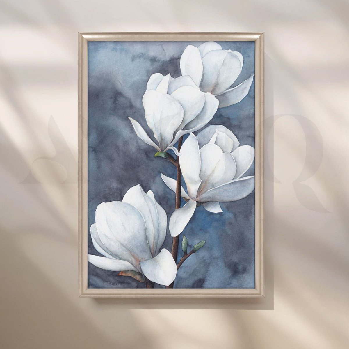 White Magnolia Calm Artwork – Asha Art Studio – Image 4
