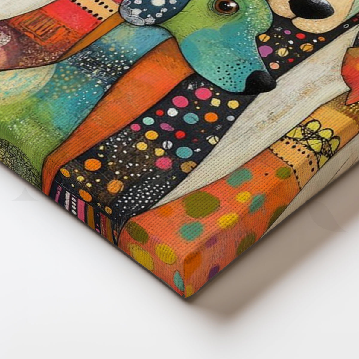 Four Colorful Hounds Canvas Artwork – Asha Art Studio – Image 2