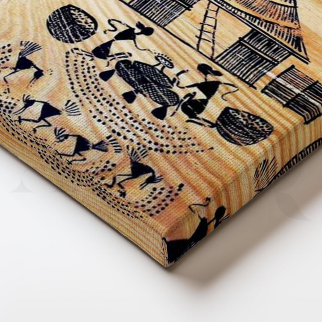 Village Bonfire Warli Canvas Artwork – Asha Art Studio