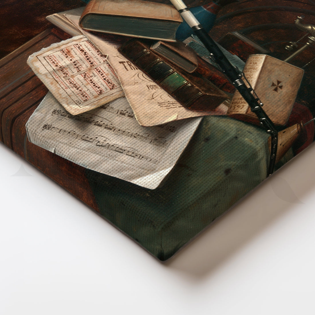 Still Life with Music and Books Canvas Artwork – Asha Art Studio
