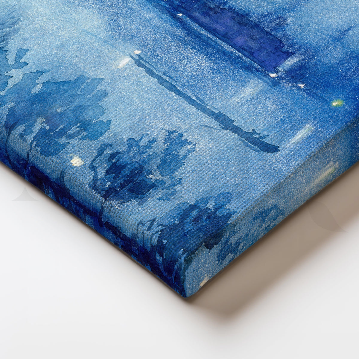 Midnight River Lights Canvas Artwork – Asha Art Studio – Image 2