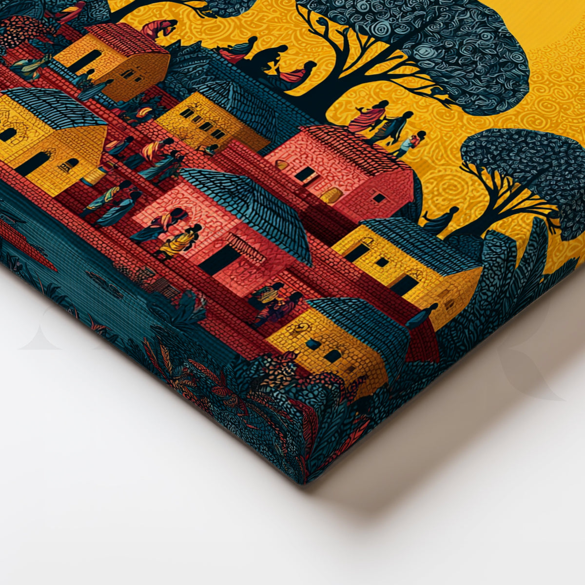 Golden Village Canopy Canvas Artwork – Asha Art Studio – Image 2