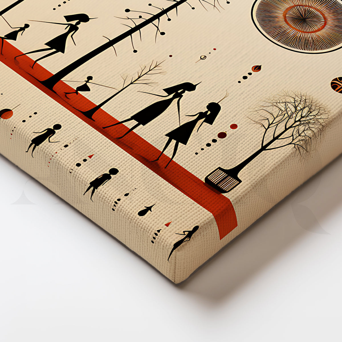 Celestial Lineage Warli Canvas Artwork – Asha Art Studio – Image 2
