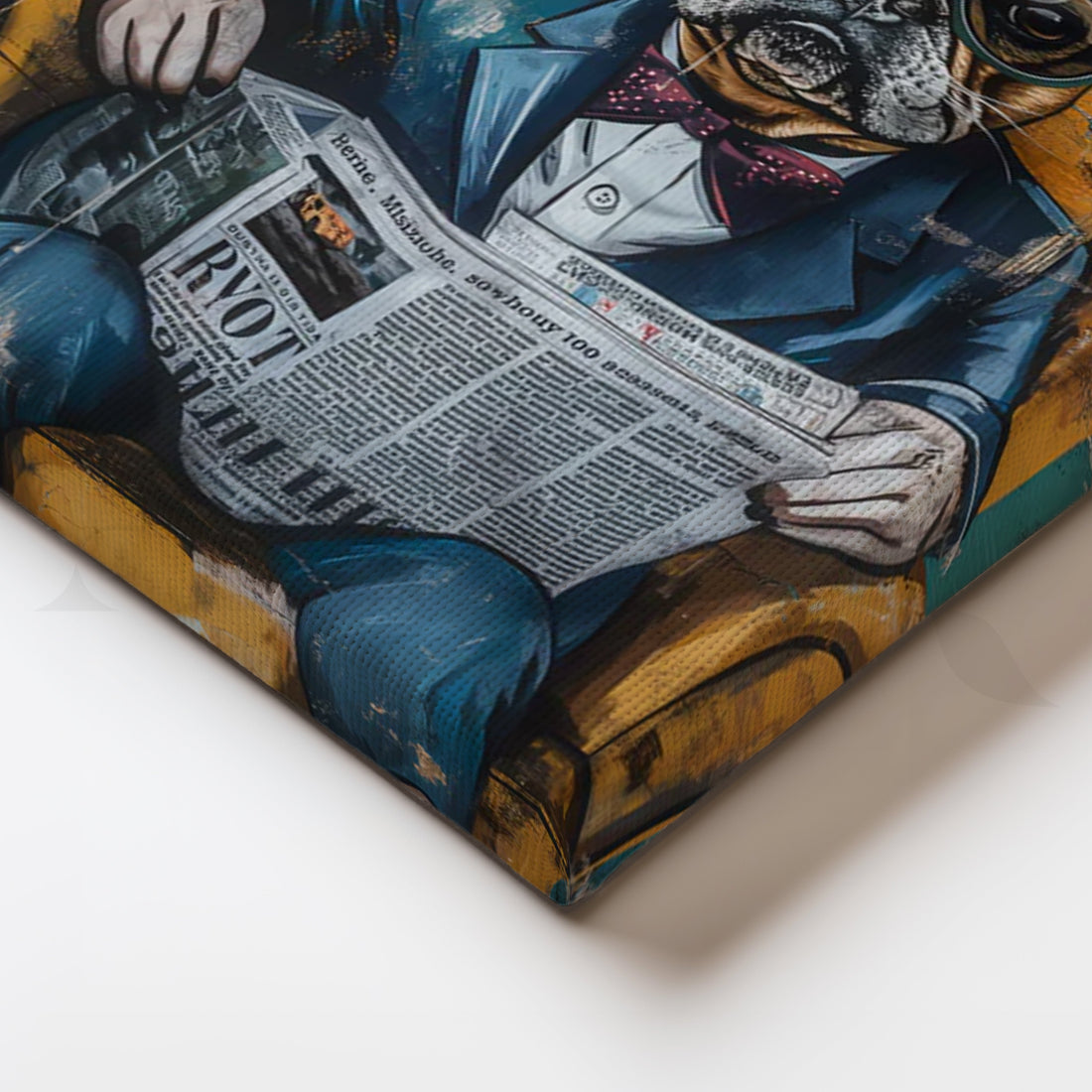 Dapper Bulldog Canvas Painting for Home Office – Asha Art Studio