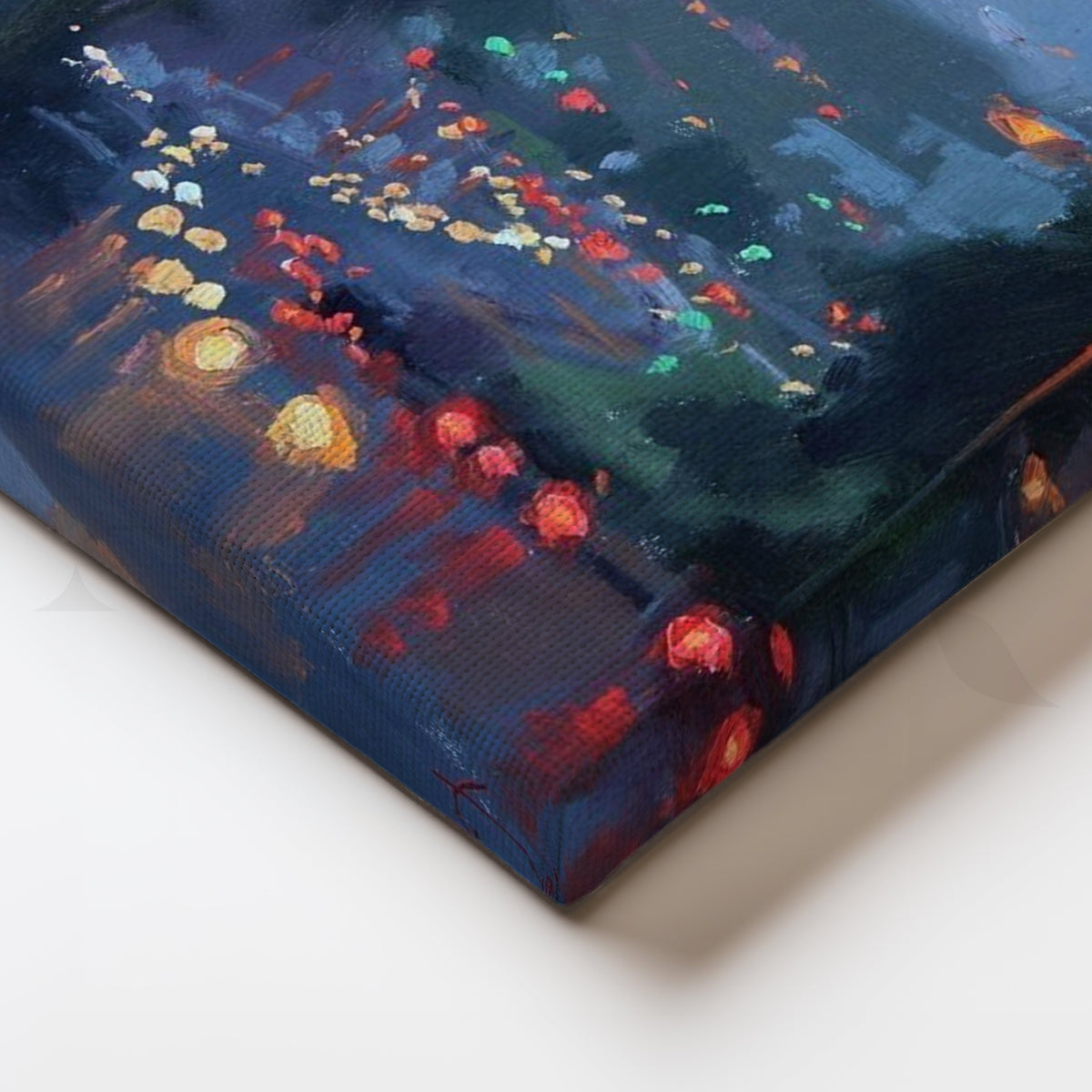 Rainy City Commute Canvas Artwork – Asha Art Studio – Image 2