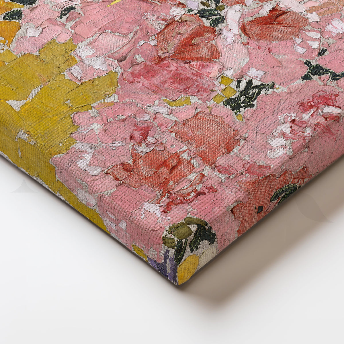 Pink Blossom Mosaic Canvas Artwork – Asha Art Studio – Image 2