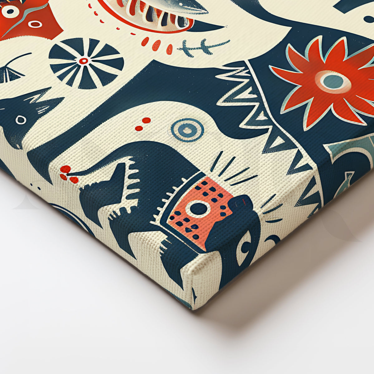 Folk Jungle Harmony Canvas Artwork – Asha Art Studio – Image 2