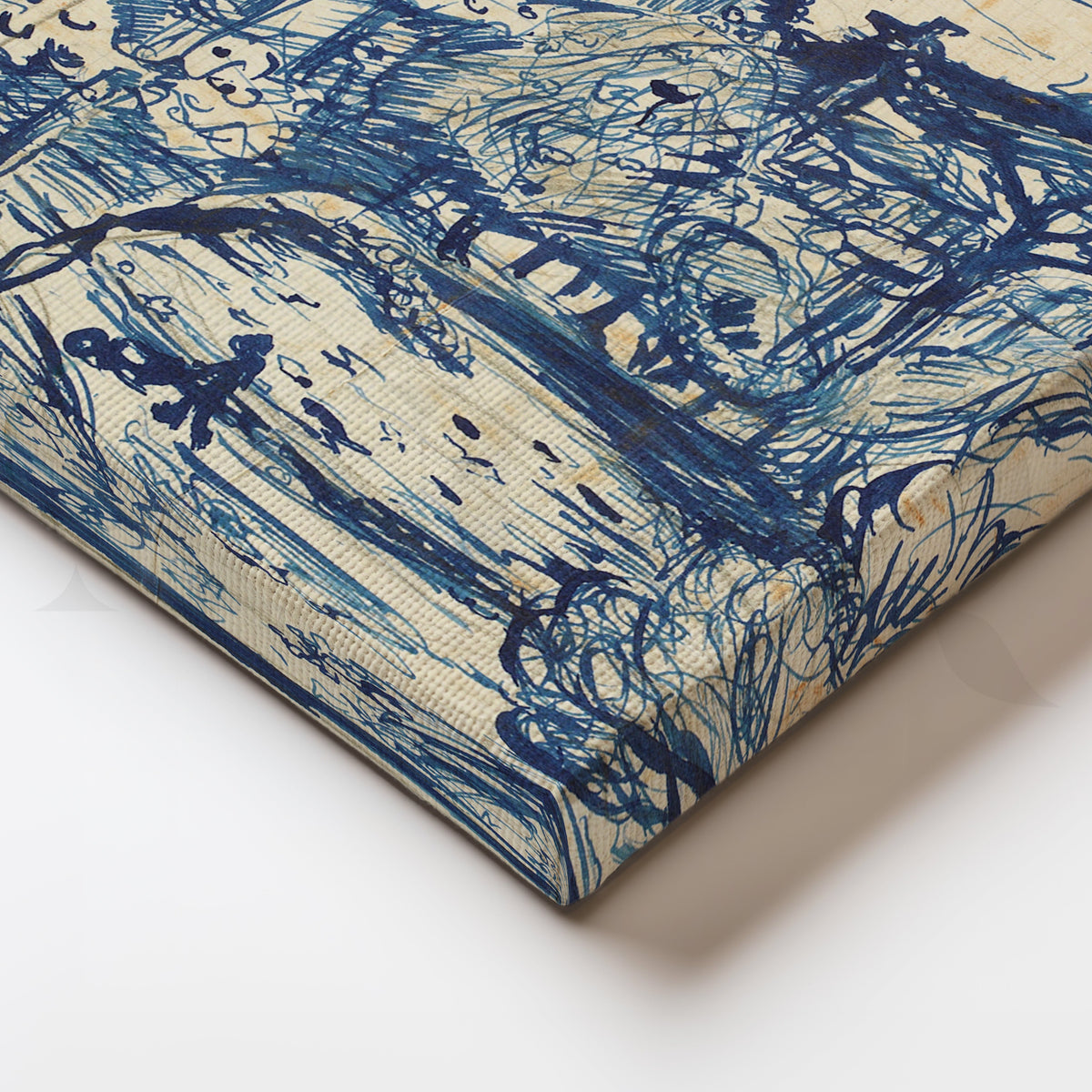 Blue Willow Park Sketch Canvas Artwork – Asha Art Studio – Image 2