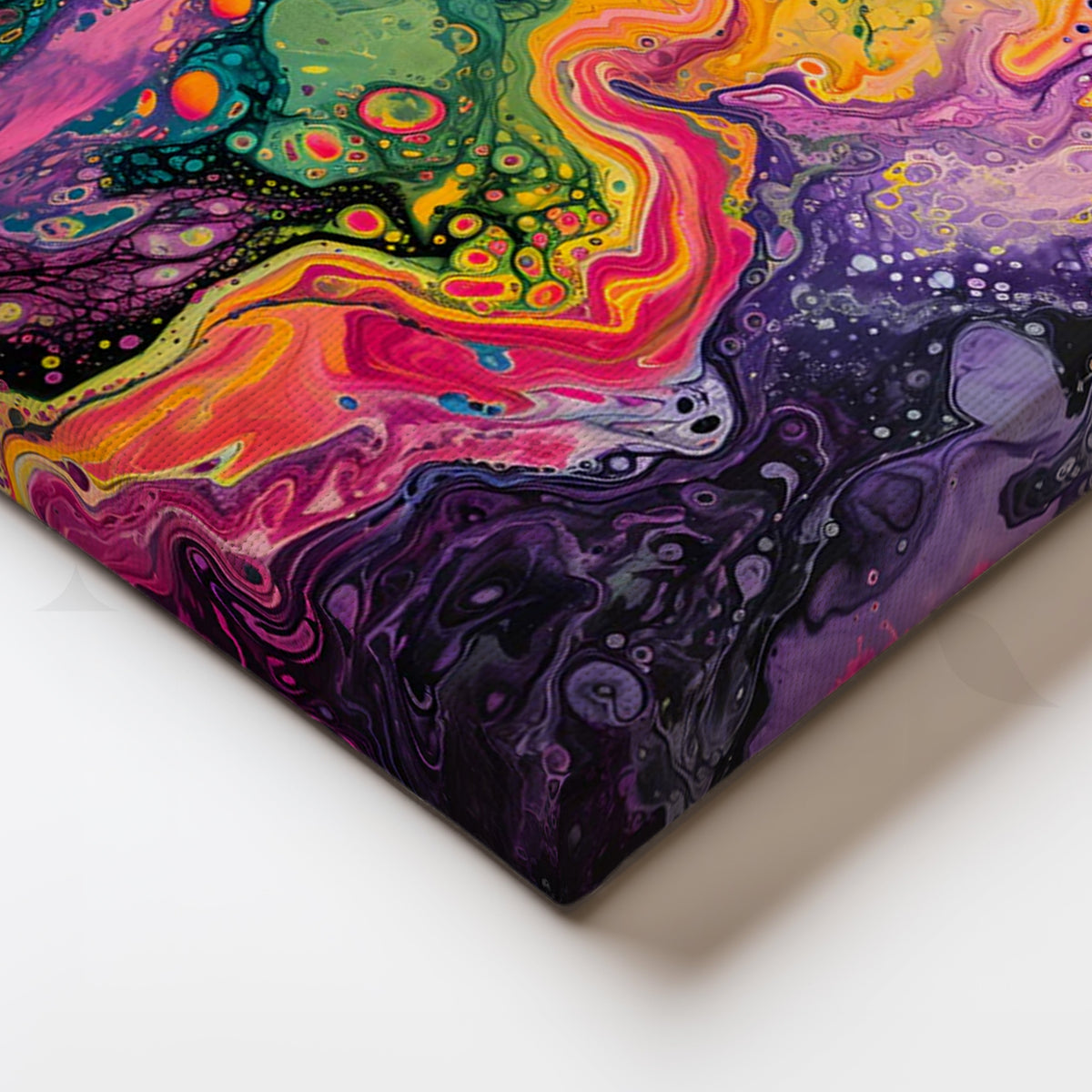 Neon Nebula Pour Canvas Painting for Modern Living Room – Asha Art Studio – Image 2