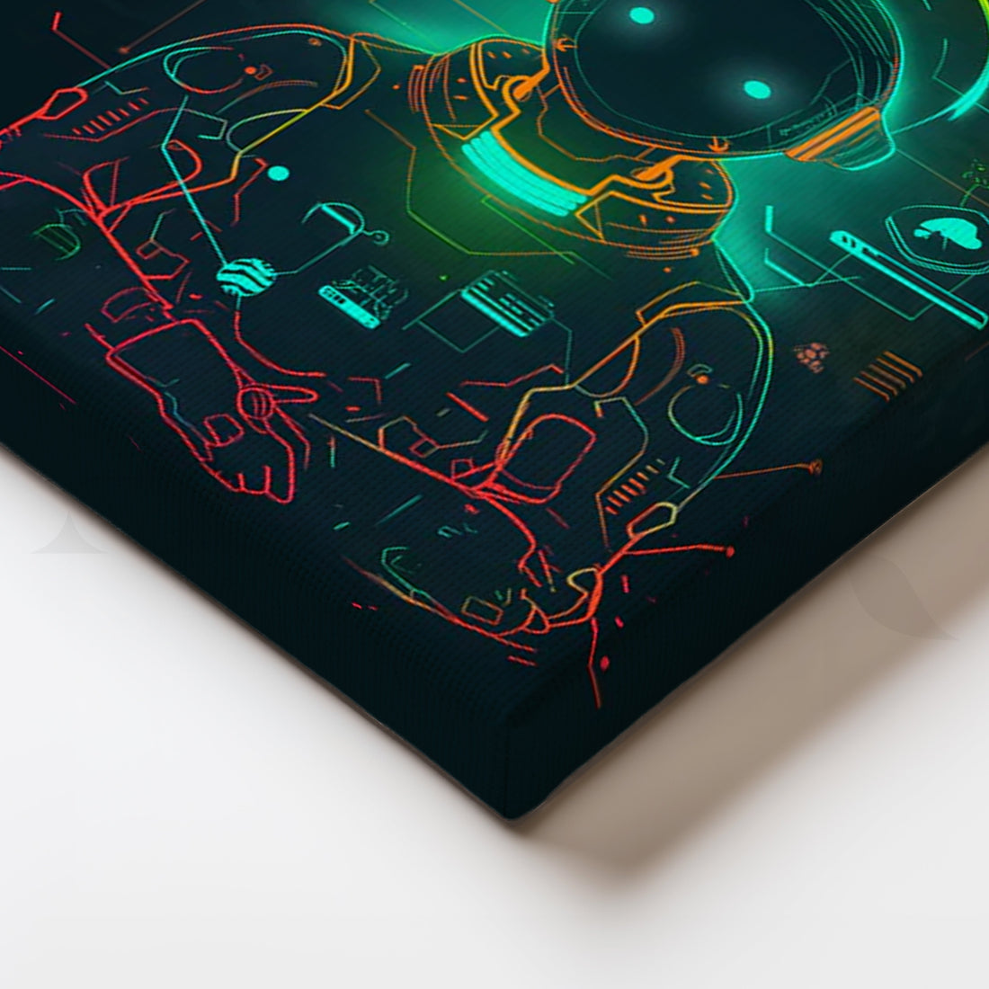 Neon AI Navigator Canvas Painting for Home Office – Asha Art Studio