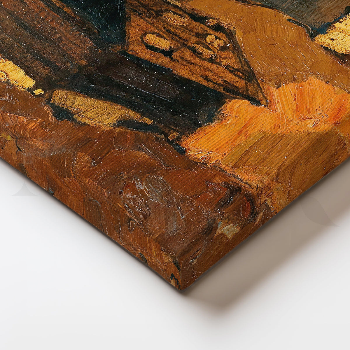 Sunlit Mountain Hamlet Canvas Artwork – Asha Art Studio – Image 2