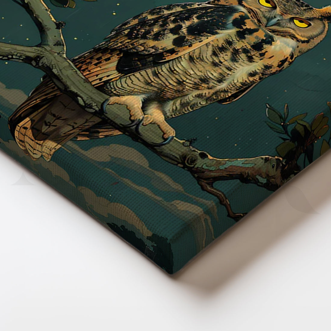 Moonlit Sentinel Canvas Painting for Bedroom – Asha Art Studio