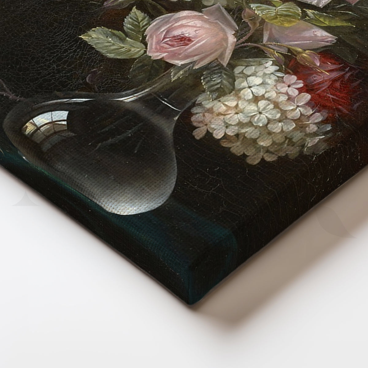 Blush Roses in Glass Vase Canvas Artwork – Asha Art Studio – Image 2