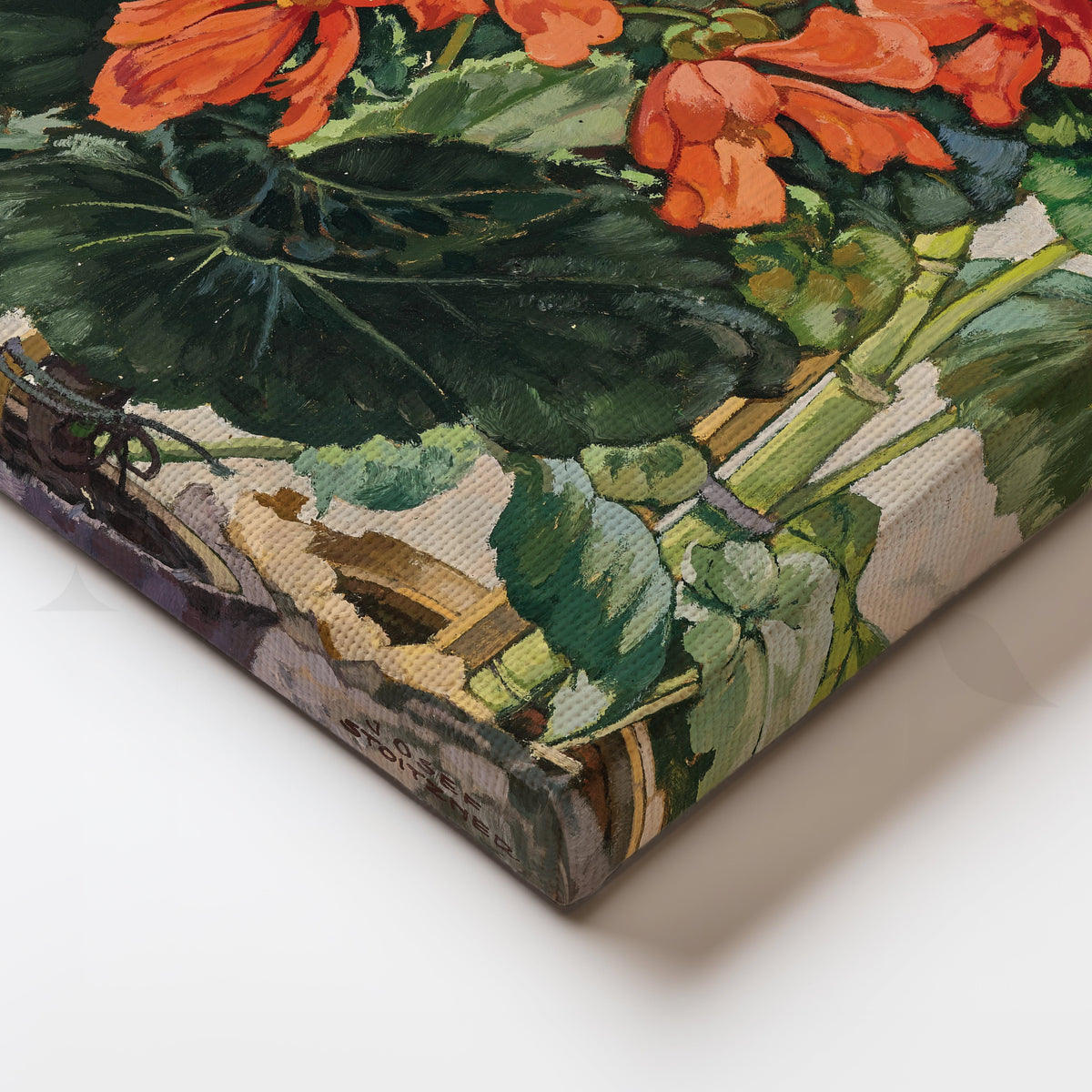 Orange Begonias Canvas Artwork – Asha Art Studio – Image 2