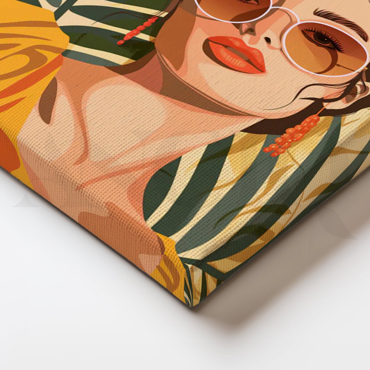 Sunlit Palm Muse Canvas Painting for Contemporary Living Room – Asha Art Studio – Image 2